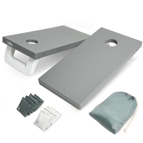 Coast Modern All Weather Cornhole Board Set - 4 x 2 ft Regulation Size - Premium Outdoor Game for Adults & Family - color: Gray