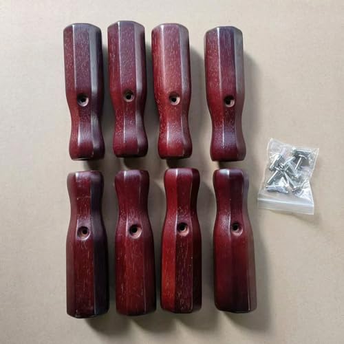 8pcs Foosball Table Handles Solid Wood Nonslip Grip with Screws 125mm Length 16mm Inner Diameter,for Most Soccer Table Rods Red Black Yellow (black) - color: black