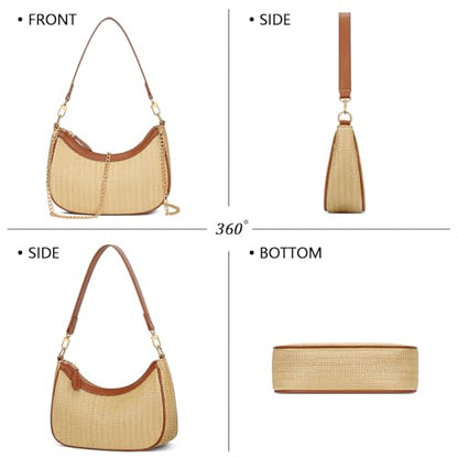 KKXIU Shoulder Bag for Women Cute Hobo Purses and Handbags Retro Clutch Underarm Purse | Cute - color: Khaki
