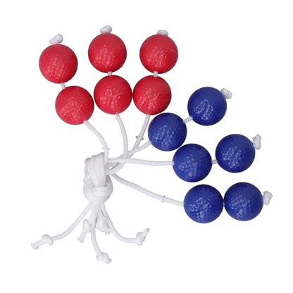 Jeanoko Golf Ladder Toss Balls Set, Vibrant Red & Blue Bolo Replacement Balls for Outdoor Lawn & Beach Game, Durable PE Material, 6 Pack
