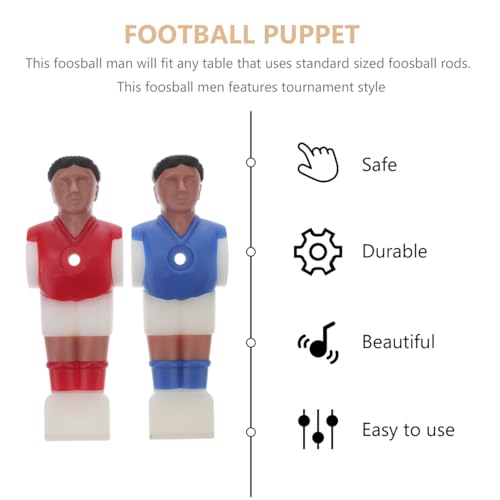 Kisangel 4Pcs Foosball Table Men Replacement Table Soccer Player Foosball Replacement Parts (2pcs Red and 2pcs Blue)