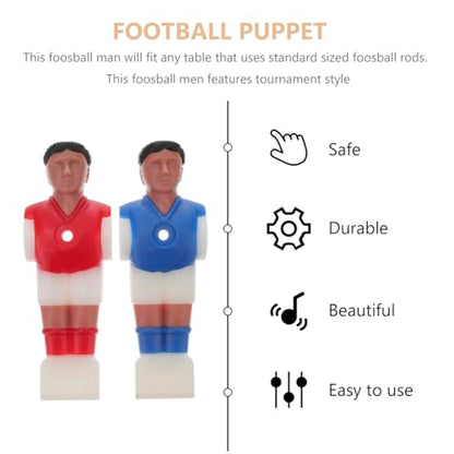 Kisangel 4Pcs Foosball Table Men Replacement Table Soccer Player Foosball Replacement Parts (2pcs Red and 2pcs Blue)