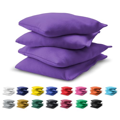 GoSports Cornhole Bean Bags Set of 4-16 Colors Available - Regulation All Weather, Mix and Match - color: Purple
