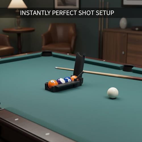 Billiard Ball Positioning Tool - PLA Plastic Alignment Aid for Pool Table Setup & Game Arrangement - Compact 13in Design (Black, 1 Pack)