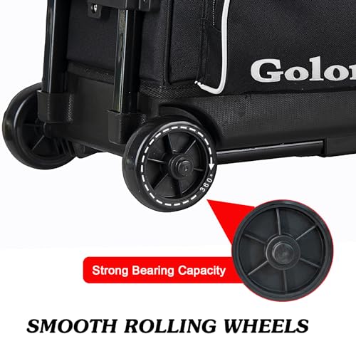 Goloni 3 Ball Bowling Bags with Wheels - Rolling Bowling Bag for 3 Balls & Accessories - Retractable Handle Extends to 38 - color: White
