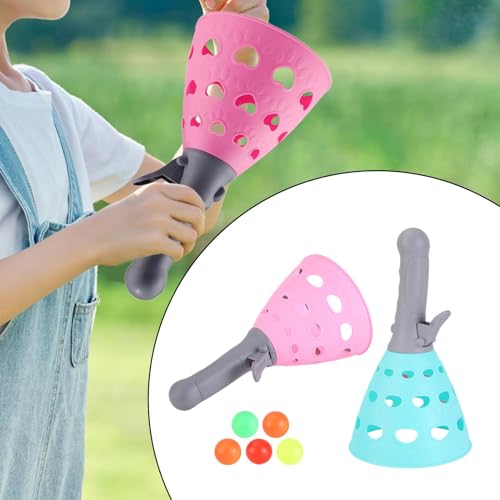 2 Pieces Catchs Ball Game Launcher Baskets Throwing Ball Interactive Lawn Game PP Material Suitable for Kids Events Indoor Play