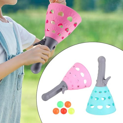 2 Pieces Catchs Ball Game Launcher Baskets Throwing Ball Interactive Lawn Game PP Material Suitable for Kids Events Indoor Play