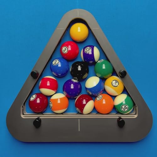Professional Solid Wood Billiard Rack - Heavy Duty Triangle/Diamond Pool Ball Rack for 8-Ball/9-Ball, Eliminates Gaps, Essential Billiards Accessories - color: 8-ball
