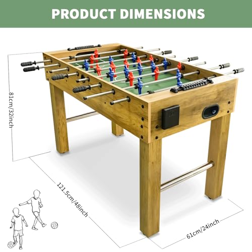 48 Inch Foosball Table, Football Arcade Soccer Game Table for Home, Office, Adult, and Kids