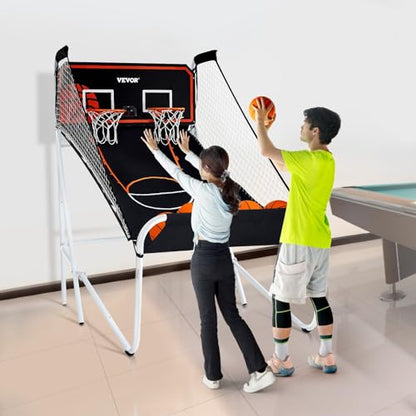 VEVOR Basketball Arcade Game Indoor, 2 Player Indoor Basketball Game, Home Dual Sport with 8 Game Modes, Electronic Scoreboard, and Inflation Pump,Adults - style: Fodable-Advanced