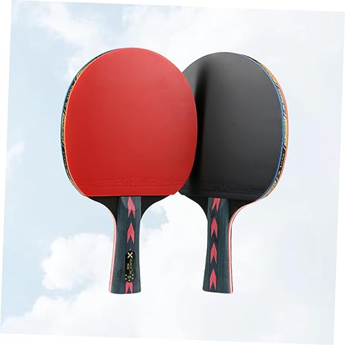 WOONEKY 2pcs Professional Pong Racket Star Carbon Fiber Table Tennis Paddle Double Pimples-Junior Players