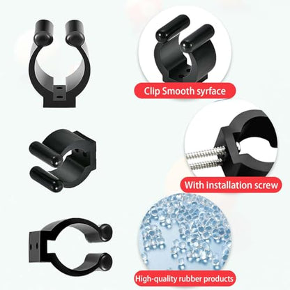 Pool Cue Holder Clamps(Include Screws), Billiards Snooker Cue Locating Clip Holder Regular Fishing Rod Storage Clips Black for Pool Cue Racks Include Screws (Large) - size: Large