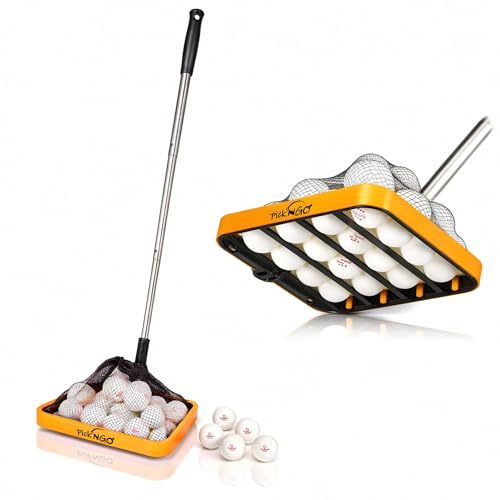 PICK 'N GO Table Tennis Ball Picker - Rapid and Efficient Ping Pong Retrieval Tool - Safe and Easy to Use Table Tennis Accessory for Players and Coaches - color: Orange & Black