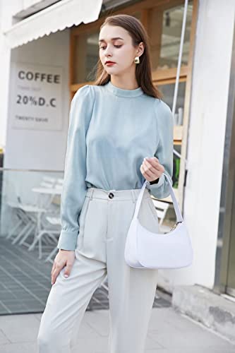 CYHTWSDJ Shoulder Bags for Women, Cute Hobo Tote Handbag Mini Clutch Purse with Zipper Closure - color: Nylon White 1