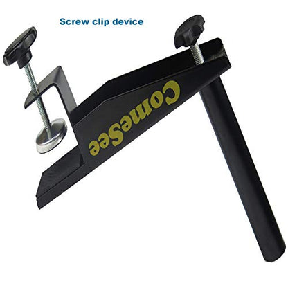 Comesee Professional Table Tennis Ping Pong Net Post Set Strength Screw Clamp with Net Clip Insert, 1.5 Inch Width Grip Holder, Tension and Height Adjustable Easy Set Up (Black)