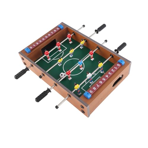 Foosball Table, Compact Portable Size Tabletop Foosball Mini Soccer Game with 2 Balls 4 Player Rows for Kids Family Interactive Play