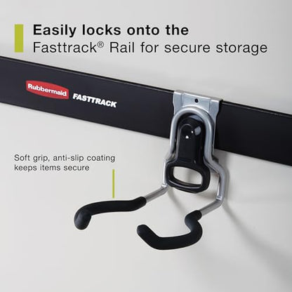 Rubbermaid Garage FastTrack Power Tool Holder Satin Nickel Wall Mounted Storage System Holds up to 50 pounds for Home/Garage/Tool Organization - style: Power-Tool Hook