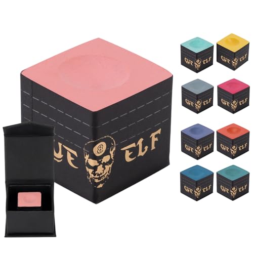 CUEELF Cube Pool Cue Chalk Technology Billiard Pool Stick Chalk for Professional Low Deflection, Durable, Reduces Miscues-1pc - color: Pink