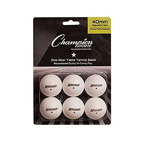 Champion Sports Champion Sports Table Tennis Balls - color: White, size: 1 Pack of 6 Balls