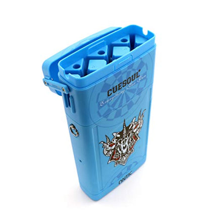 CUESOUL ANTIE Hard Dart Case, Holds 6 Steel/Soft Tip Darts & Extra Tips, Shafts & Flights, Durable Use - color: Blue Beast