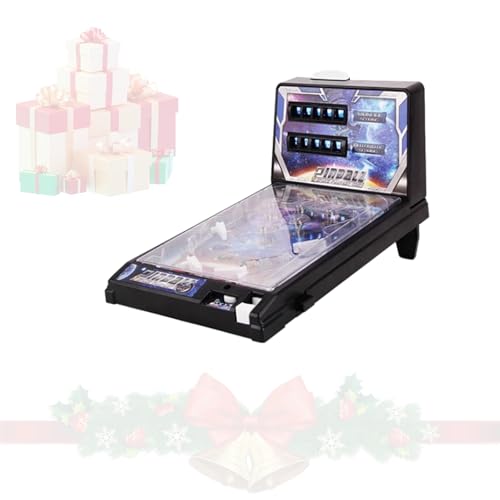 Tabletop Pinball Machine with Lights, Sounds and Scoreboard, Electronic Pinball Ball Shooting Game for Family Kids, Pinball Gifts