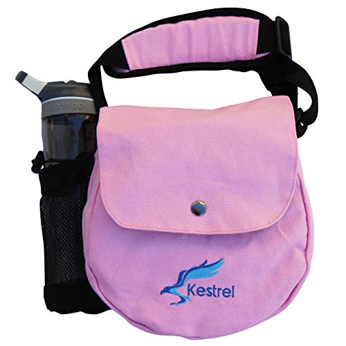 Kestrel Black Disc Golf Bag - Fits 6-10 Golf Discs + Bottle - For Beginner & Advanced Golfers - Extremely Durable Canvas - Frisbee Golf Bag - Small Sling/Shoulder Disc Golf Bag For Men & Women - color: Pink