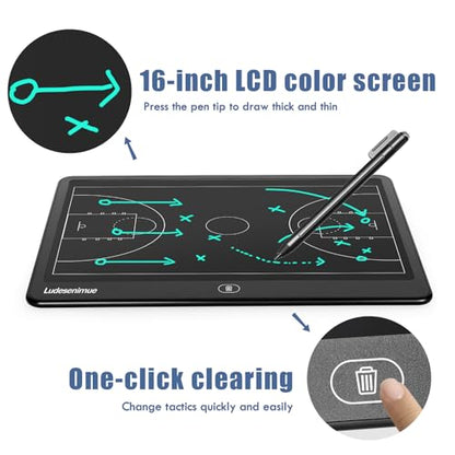 Electronic Basketball Coaching Board - 16 inch LCD BasketballTactics Board with Stylus Pen, Basketball Coach Essentials