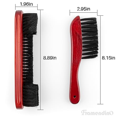 Framendino, Wooden Billiards Pool Table and Rail Brush Set Wood Billiard Cleaner Cleaning Tools Supplies (Red-Brown, 2 Pack) - color: Brown