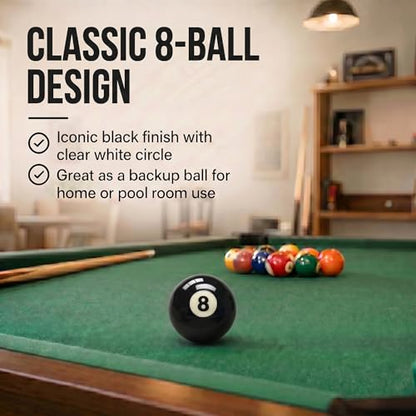 KONLLEN Single Replacement Pool Ball – 2-1/4" Regulation Size & Weight Billiard Ball Made of Phenolic Resin (Choose 1–15 or Cue Ball) - color: #8
