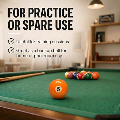 KONLLEN Single Replacement Pool Ball – 2-1/4" Regulation Size & Weight Billiard Ball Made of Phenolic Resin (Choose 1–15 or Cue Ball) - color: #5