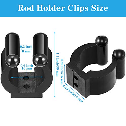 Skylety 40 Pieces Fishing Rod Clips Billiards Cue Clip Pole Rod Holder for Fishing Billiards Snooker Pool Cue Locating Supplies, Black
