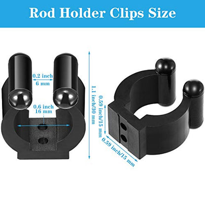 Skylety 40 Pieces Fishing Rod Clips Billiards Cue Clip Pole Rod Holder for Fishing Billiards Snooker Pool Cue Locating Supplies, Black