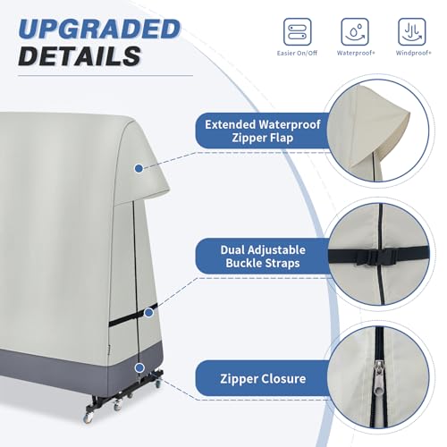 Ping Pong Table Cover Outdoor Waterproof, Dual Function Table Tennis Cover Fits Both Folding Tables and Flat Tables Indoor & Outside 68" L x 6"/30" W x 62" H - color: Beige