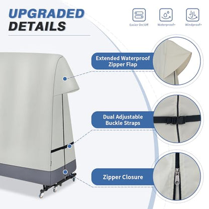 Ping Pong Table Cover Outdoor Waterproof, Dual Function Table Tennis Cover Fits Both Folding Tables and Flat Tables Indoor & Outside 68" L x 6"/30" W x 62" H - color: Beige