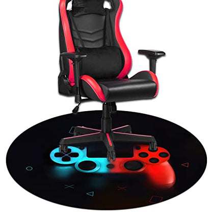 Generic Gaming Chair Mat for Hardwood Floor, Non-Slip Round Office Chair Mat, 47" x 1", Red - color: Gaming03