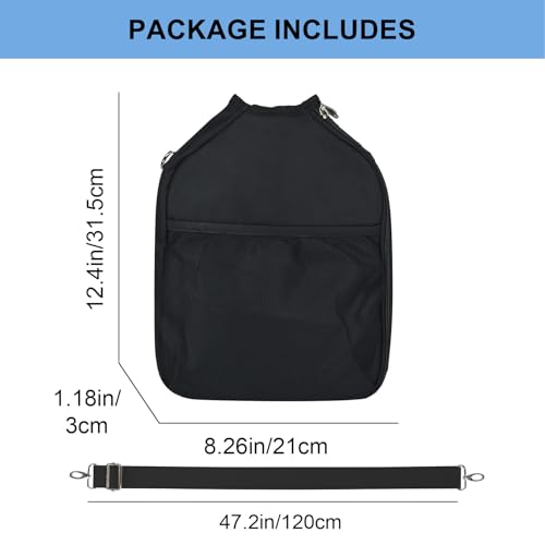 LAKE OF FIRE Pickleball Paddle Cover Crossbody Bag with Adjustable Strap Pickle ball Sling Bag Lightweight Pickleball Gifts for Men and Women - color: Black