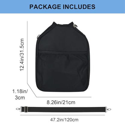 LAKE OF FIRE Pickleball Paddle Cover Crossbody Bag with Adjustable Strap Pickle ball Sling Bag Lightweight Pickleball Gifts for Men and Women - color: Black