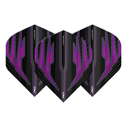 Hardcore Radical Extra Thick Standard Dart Flights - 4 Sets Per Pack (12 Dart Flights in Total) & Red Dragon Checkout Card