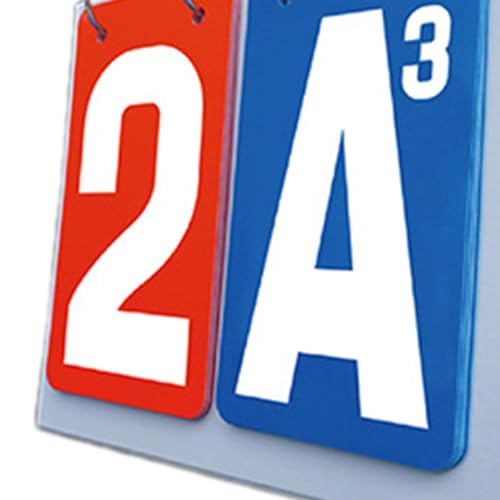Flip Scoreboard Card Game Scoring Cards Score Keeper Score Flipper Portable Tabletop Thickened Matte PP Waterproof Manual Suitable for Family Game Nig, Red Blue