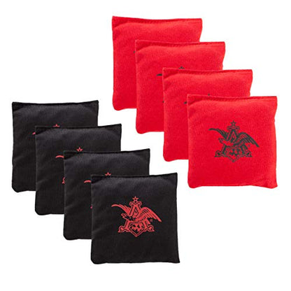 Budweiser Logo Cornhole Set – Complete Outdoor Lawn Game Set with 2 Regulation Size Boards, 8 Bags
