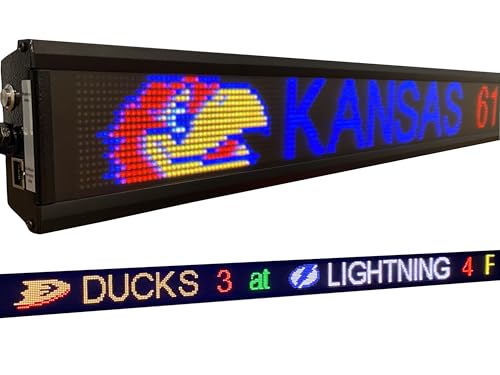 The Playbook LED Sports Ticker Sign | Live Scoreboard | for Man Caves, Offices and Businesses | Custom Selection Feed (Mobile App), 78" Length - size: 78" Length, style: Custom Selection Feed (Mobile App)