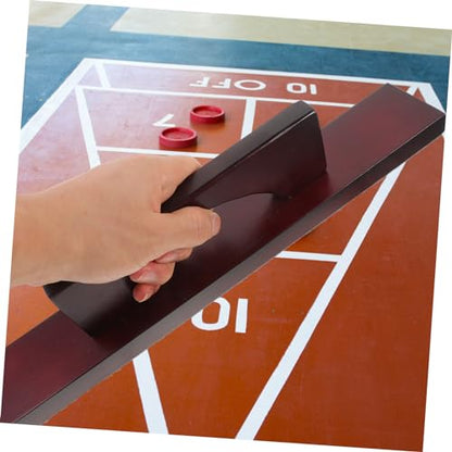 Shuffleboard Supplies Black Sand Cleaning Brush Wood Shuffleboard Cleaning Brush Polyester Fiber - color: Dark Red