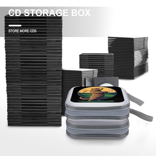 Groundhogs Golf Lover CD Case DVD Storage Holder Binder 40 Capacity | protective,hard case,protable loop,travel car use,zippered closure