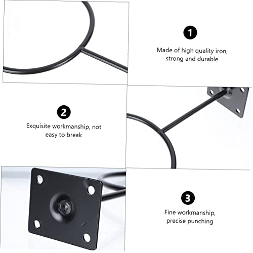 SUPVOX 2pcs Wall Mounted Rack for Basketball and Football Space-Saving Display Stand for Organizing Sports Equipment Black Easy to Install