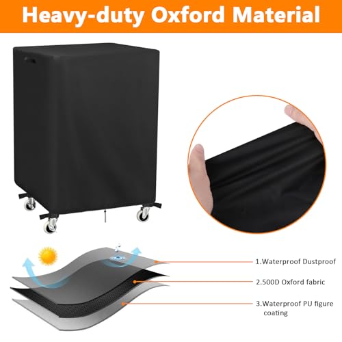 Kingling AV Cart Cover, Waterproof Rolling Media Cart Cover for Multi-Functional Media Carts/Metal Computer Presentation Stand with Wheels, Heavy Duty Protective Covers- 28"L x18"W x40"H Inch (Black) - size: 28"L x18"W x40"H(73x48x102cm)