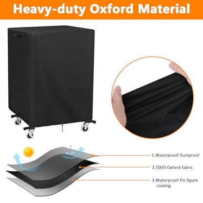 Kingling AV Cart Cover, Waterproof Rolling Media Cart Cover for Multi-Functional Media Carts/Metal Computer Presentation Stand with Wheels, Heavy Duty Protective Covers- 28"L x18"W x40"H Inch (Black) - size: 28"L x18"W x40"H(73x48x102cm)
