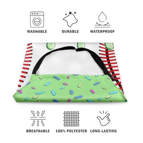 Castle Fairy Ice Cream Drip Baseball Kids Kitchen Apron - color: Green