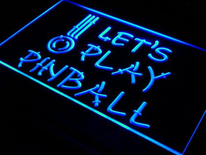 ADVPRO s011-b Let's Play Pinball Game Room Bar Neon Light Sign