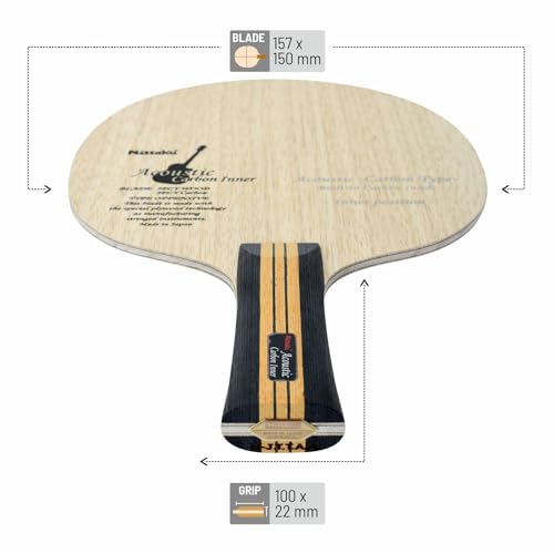 Nittaku Table Tennis Racket Acoustic Carbon Inner Shake Hand for Attacks, Special Materials Included - style: Flare