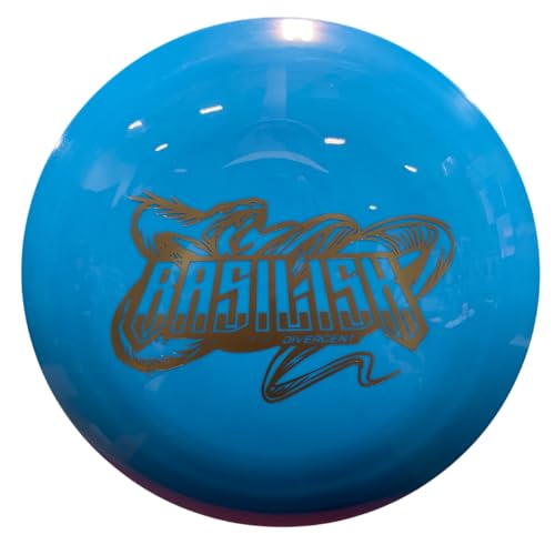 Divergent Discs Basilisk Long Range Disc Golf Driver for Beginners | Easy-to-Throw Max Grip Plastic - color: Blue